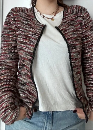 Veste texturée H&M – Taille M Coupe droite | Multicolore bordeaux/rose/gris |, marque: H&M, état: Très bon état, taille: M / 38 / 10, 15,00 €, 16,45 € Protection acheteurs incluse