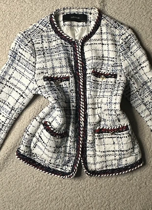 Zara white and blue blazer size XS, brand: Zara, condition: Very good, size: XS / UK 4-6, £7.00, £8.05 includes Buyer Protection