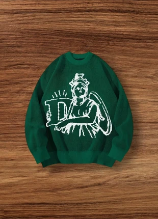 Pull Vintage Y2K Motifs Statut de David Vert Taille Xl - Américain Old School USA 90s Streetwear, brand: Aesthetic, condition: Very good, size: XL, €49.90, €53.10 includes Buyer Protection