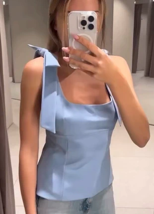 Top bleu Zara, marque: Zara, état: Neuf avec étiquette, taille: XXXL / 46 / 18, 15,00 €, 16,45 € Protection acheteurs incluse