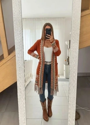 Gilet long à franges rouille, brand: Soyan, condition: Very good, size: M / 38 / 10, €57.50, €61.08 includes Buyer Protection Pro