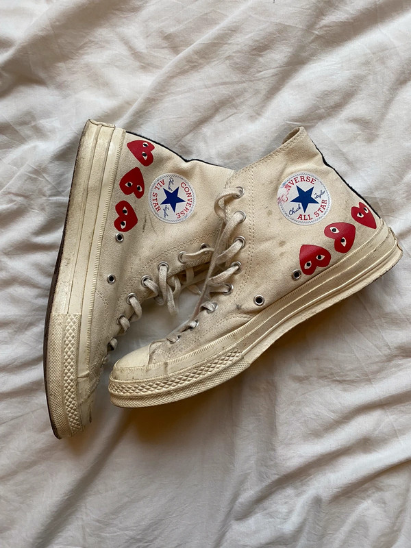 Come Des gar ons red heart high top converse Vinted