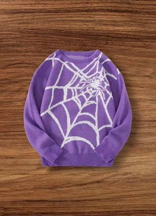 Pull Vintage Y2K Motifs Araignées Violet Taille L- Américain Old School USA 90s Streetwear, marke: Aesthetic, zustand: Sehr gut, größe: L, 49,90 €, 53,10 € inklusive Vinted-Käuferschutz