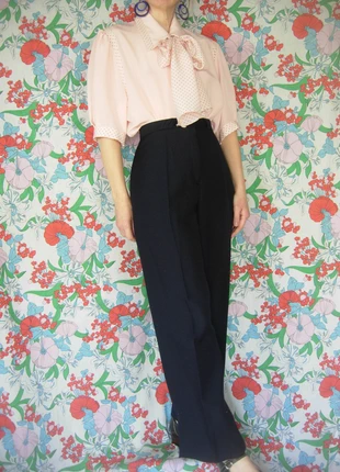 pantalon vintage taille haute coupe droite bleu marine, brand: Vintage Dressing, condition: New without tags, size: XL / 42 / 14, €36.00, €38.50 includes Buyer Protection Pro