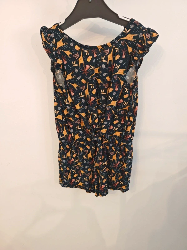 Combi-short bleu girafe 3 ans