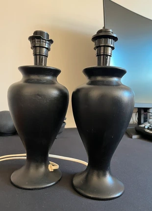 🖤 Paire de lampes de table noires au style classique, estado: Bueno, 6,00 €, 7,00 € Protección al comprador incluida