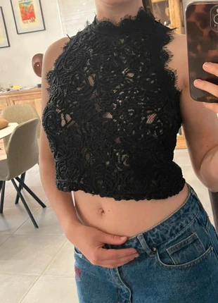 Chic Black Lace Zara Trafaluc Top, marque: Zara, état: Très bon état, taille: XS / 34 / 6, 4,00 €, 4,90 € Protection acheteurs incluse