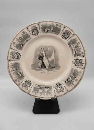 Assiette xixeme Porcelaine Opaque Lebeuf et Milliet creil montereau le retour, merk: Vintage Boutique, staat: Veelgebruikt, € 18,00, € 19,60 inclusief Kopersbescherming Pro