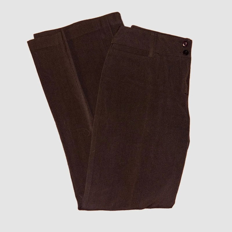 dressy 90s flare flowy brown trousers 2