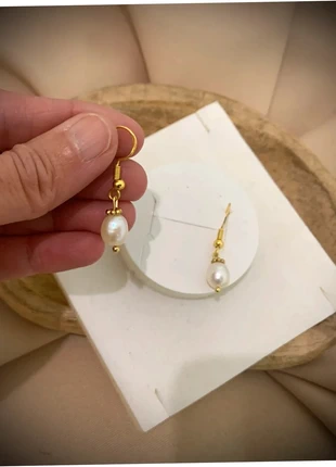 Boucles d‘oreilles perles de culture naturelles argent 925 dorées à l’or fin poinçonné, brand: bijouterie de Majorque, condizioni: Ottime, €26.00, €28.00 include la Protezione acquisti