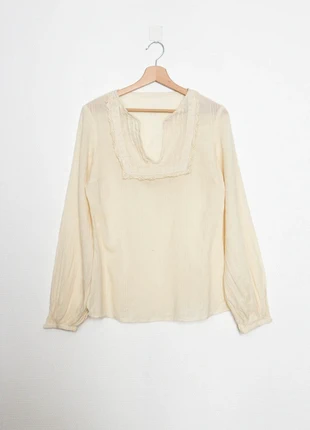 Cream top | Haut crème avec manches bouffantes, état: Très bon état, taille: M / 38 / 10, 6,00 €, 7,00 € Protection acheteurs (Pro) incluse