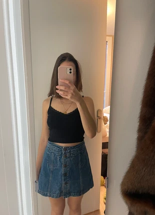 Jupe jean avec boutons , marque: Topshop Petite, état: Très bon état, taille: XS / 34 / 6, 9,00 €, 10,15 € Protection acheteurs incluse