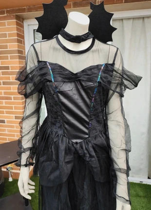 Vestido disfraz negro largo con capa L Gothic Streampunk gotico vampiro, marca: vampire, estado: Muy bueno, tamaño: L / 40 / 12, 25,00 €, 26,95 € Protección al comprador incluida