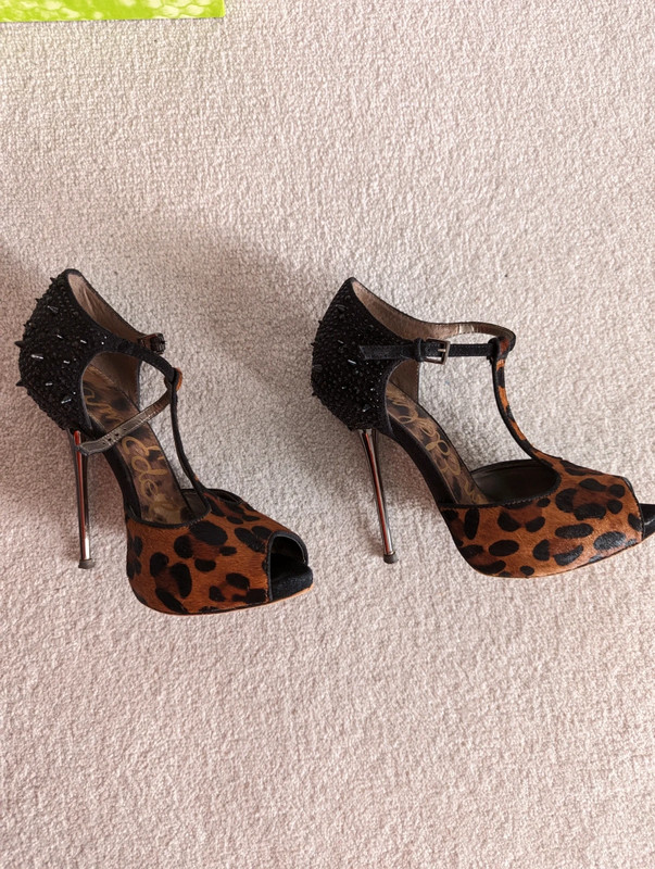 Sam Edelman leopard print black spiked high sandals Vinted