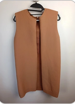 Gilet Cardigan sans manche Veste Cos / partie tissé en laine / marron camel / taille M femme, merk: COS, staat: Heel goed, maat: M / 38 / 10, € 42,90, € 45,75 inclusief Kopersbescherming