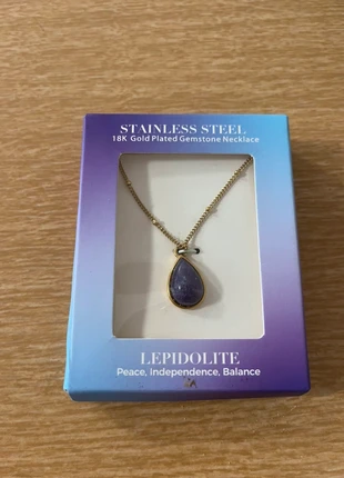 Collier plaqué or lépidolite, marque: KOST, état: Neuf avec étiquette, 12,00 €, 13,30 € Protection acheteurs incluse