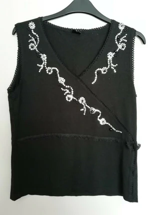SOYA Black sleeveless sequins embroidered top blouse size M, brand: Soya, condition: Good, size: M / UK 12-14, £3.00, £3.85 includes Buyer Protection