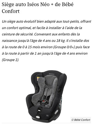 BEBE CONFORT - Siège auto groupe 0+/1 Opal black raven