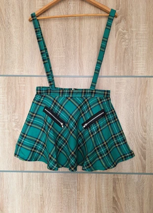 Groene tartan korte rok - Banned - Maat M 38, marque: Banned Alternative, état: Neuf avec étiquette, taille: M / 38 / 10, 15,00 €, 16,45 € Protection acheteurs (Pro) incluse
