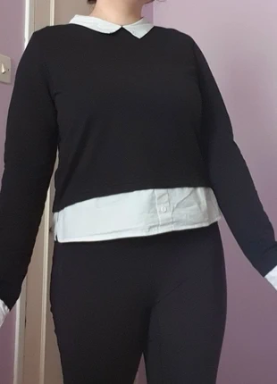 Pull-sweat col style chemise Jennyfer, merk: Jennyfer, staat: Heel goed, maat: M / 38 / 10, € 1,00, € 1,75 inclusief Kopersbescherming