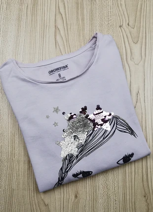 Tee-shirt Fille Manches Longues Orchestra 8 ans | Rose Sequins Motif Visage, marque: Orchestra, état: Bon état, taille: 8 ans / 128 cm, 2,90 €, 3,75 € Protection acheteurs incluse