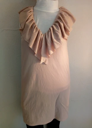 Vestido midi "Zara Woman" sin mangas - Beige - S, estado: Muito bom, tamanho: S / 36 / 8, €5.95, €6.95 inclui Proteção do Comprador