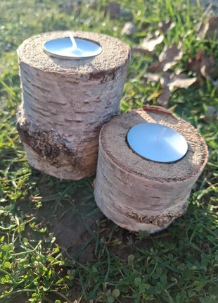 Lot de 2 bougeoirs en bois de bouleau pour déco mariage champêtre, cérémonie laïque, baptême .., marca: Fait-Maison, estado: Muito bom, €5.90, €6.90 inclui Proteção do Comprador