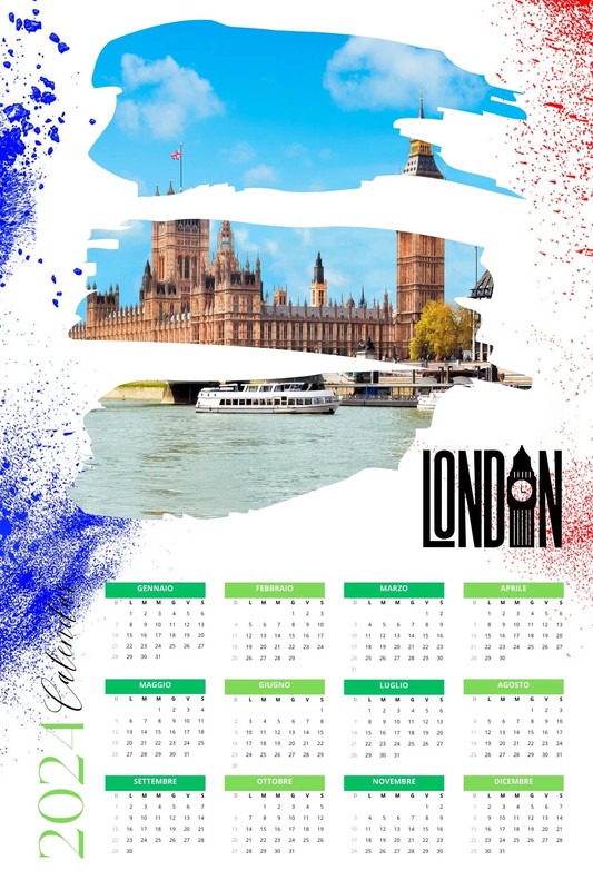 Calendario Londra 2024 Vinted