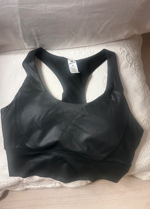 Black Faux-Leather Look Sports Bra (M) - Like New!, brand: 90 Degree by Reflex, condition: Very good, size: M, €8.00, €9.10 includes Buyer Protection