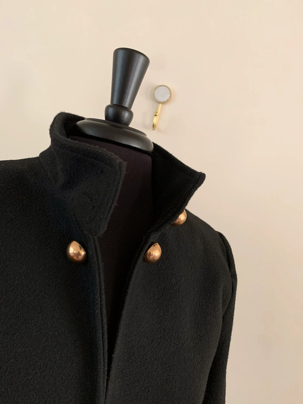 Akira Long Black Coat Gold Buttons Size L | Vinted