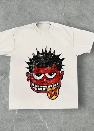 T-shirt y2k graphic tee « démon » oversize | Blanc | Très bon état | Taille M, marque: y2k, état: Très bon état, taille: M, 13,00 €, 14,35 € Protection acheteurs incluse