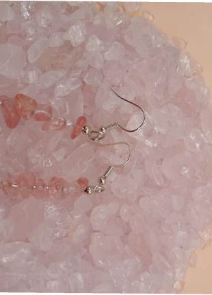 Boucle d'oreille en Quartz fraise, marque: Natural, état: Très bon état, 6,45 €, 7,47 € Protection acheteurs (Pro) incluse