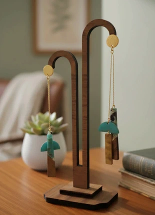 Boucles d'Oreilles "Éclat d'Afrique" : Élégance Géométrique et Teintes Naturelles, brand: Fait Main, condition: New without tags, €19.90, €21.60 includes Buyer Protection