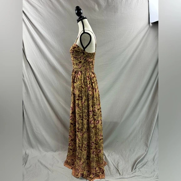 Boho Floral Print Cami Dress Yellow 2