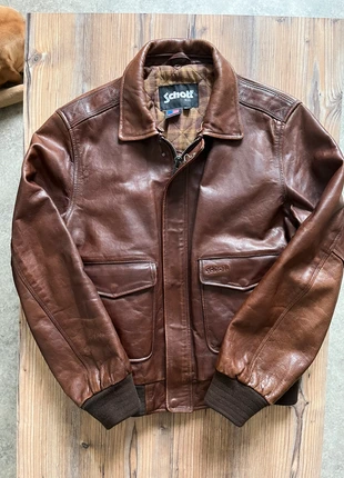 🇺🇸NYC y2k Blouson Pilote Schott Cuir Brown T:XL, marque: Schott, état: Neuf sans étiquette, taille: XL, 450,00 €, 473,20 € Protection acheteurs incluse