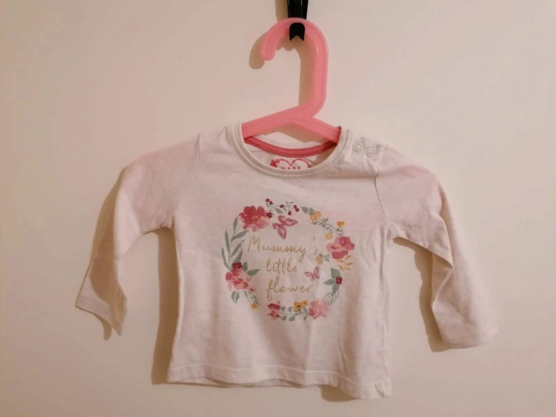 Ensemble primark fille Tee-shirt manches longues et legging motif fleurs 6-9 mois - photo numéro 2