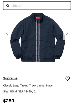 Veste supreme Classic Logo taping Track Jacket Navy | Vinted