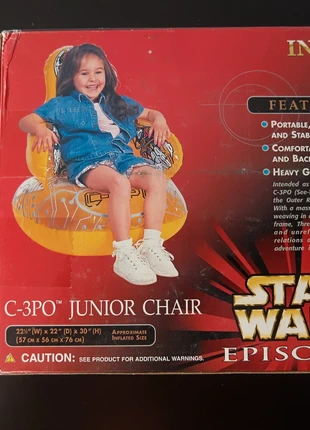 Star Wars Episode I – C-3PO Junior Chair, marca: Intex, estado: Novo sem etiquetas, tamanho: Prematuro, até 44 cm, €20.00, €21.70 inclui Proteção do Comprador