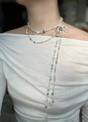 Collier fait main unique – Perles & pierres naturelles, multi-usage, neuf, zustand: Neu, 38,00 €, 40,60 € inklusive Vinted-Käuferschutz