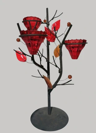 🌺Bougeoir arbre en métal noir & verre rouge, marke: Pier Import, zustand: Gut, 6,00 €, 7,00 € inklusive Vinted-Käuferschutz