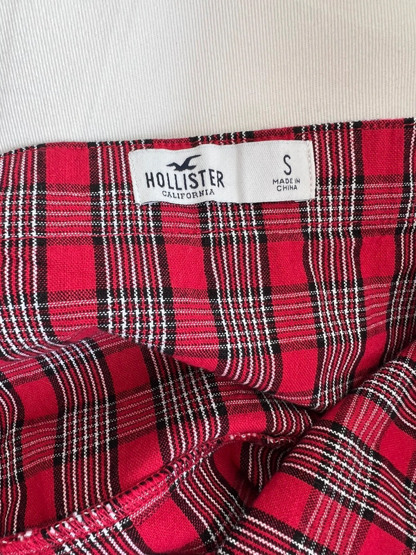 Hollister red plaid button up dress 3