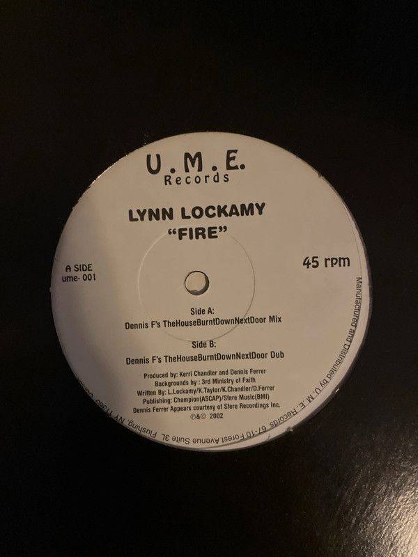 Lynn Lockamy - Fire - Dennis Ferrer remixes (U.M.E. Records) vinyl 2