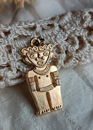 Pendentif Inca doré vintage antique, condition: Very good, €7.00, €8.05 includes Buyer Protection