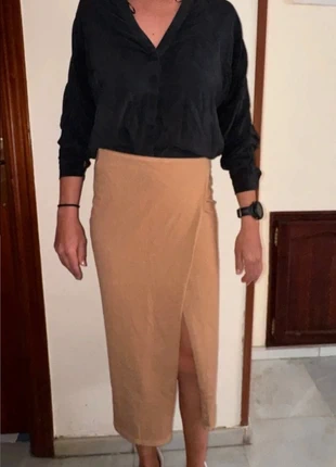 Falda beige, marque: Mango, état: Neuf avec étiquette, taille: M / 38 / 10, 9,90 €, 11,10 € Protection acheteurs incluse