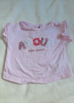 T shirt 3mois 59cm, marca: Mes Petits Cailloux, estado: Novo sem etiquetas, tamanho: 3-6 meses / 62 cm, €1.00, €1.75 inclui Proteção do Comprador