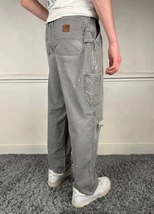 Pantalon en Jeans Carpenter pour Homme Carhartt W33 L30 Gris Baggy Large Wide Y2k Workwear Box 13, marke: Carhartt, zustand: Sehr gut, größe: W33 | DE 48, 10,00 €, 11,20 € beinhaltet Vinted-Käuferschutz Pro