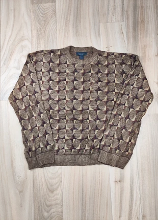Pull vintage 80s, Y2K, marron/beige, Toscano Made in Italy, col rond, taille L homme, marca: Toscano, estado: Muito bom, tamanho: L, €25.00, €26.95 inclui Proteção do Comprador Pro