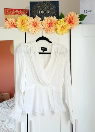 Blouse haut cache coeur portefeuille viscose et soie manches longues blanc The Kooples T 1 / 36, brand: The Kooples, condition: Very good, size: S / 36 / 8, €35.00, €37.45 includes Buyer Protection