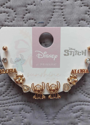 Lot De 6 Paires De Boucles D'Oreilles Disney Lilo & Stitch Blanc