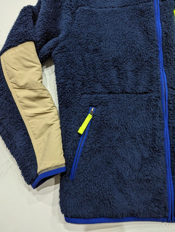 Polo Ralph Lauren Fleece Patchwork Jacket Teddy Sherpa Navy Size Medium NWT $198 3